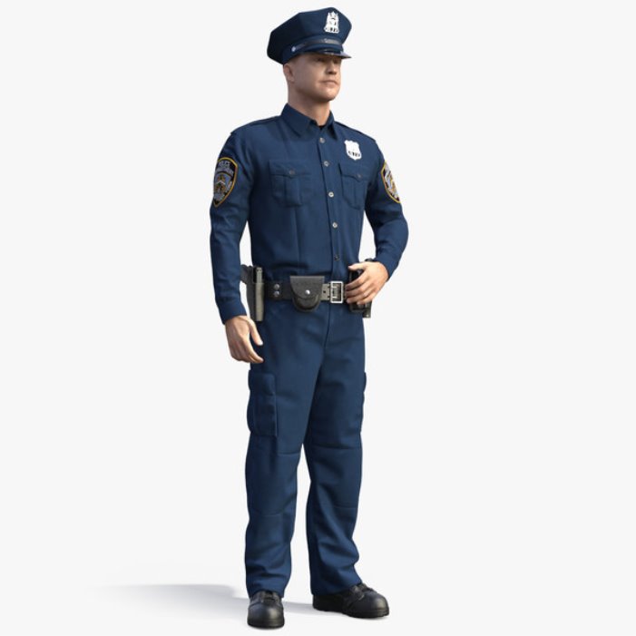 3D модель Полицейский Нью-Йорка, постоянный мех меха - TurboSquid 1476284